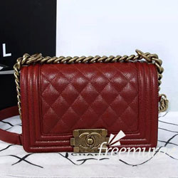 샤넬 보이백 캐비어 미니 엔틱골드 버건디