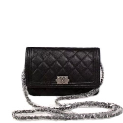 샤넬 woc 캐비어 보이백 블랙 은장