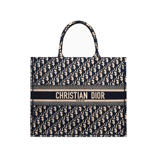 크리스찬디올 이중 자수 장식  패브릭 백 (이니셜 가능) 42cm